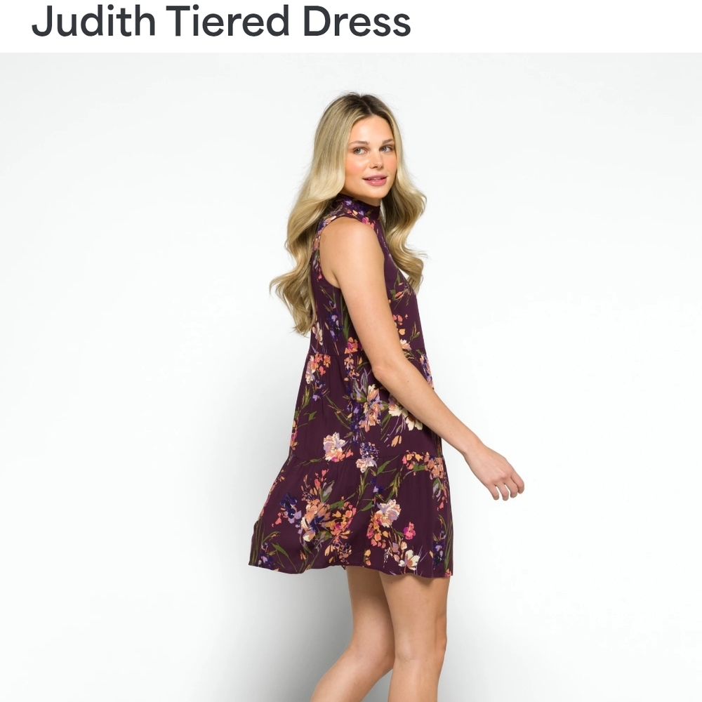 Floral Sleeveless Dress - Purple